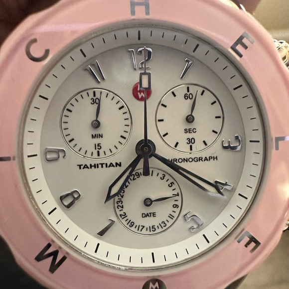 Michele watch with silicone band.  Needs a battery only - Picture 1 of 4